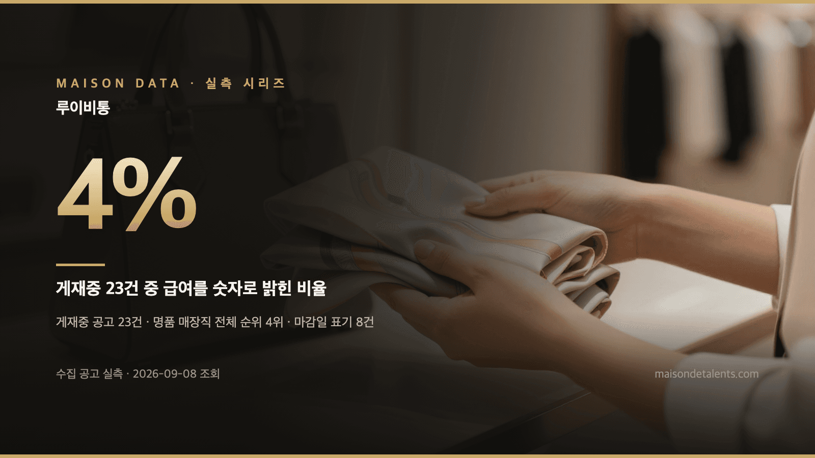 루이비통 채용 — 게재중 23건의 고용형태·경력 실측
